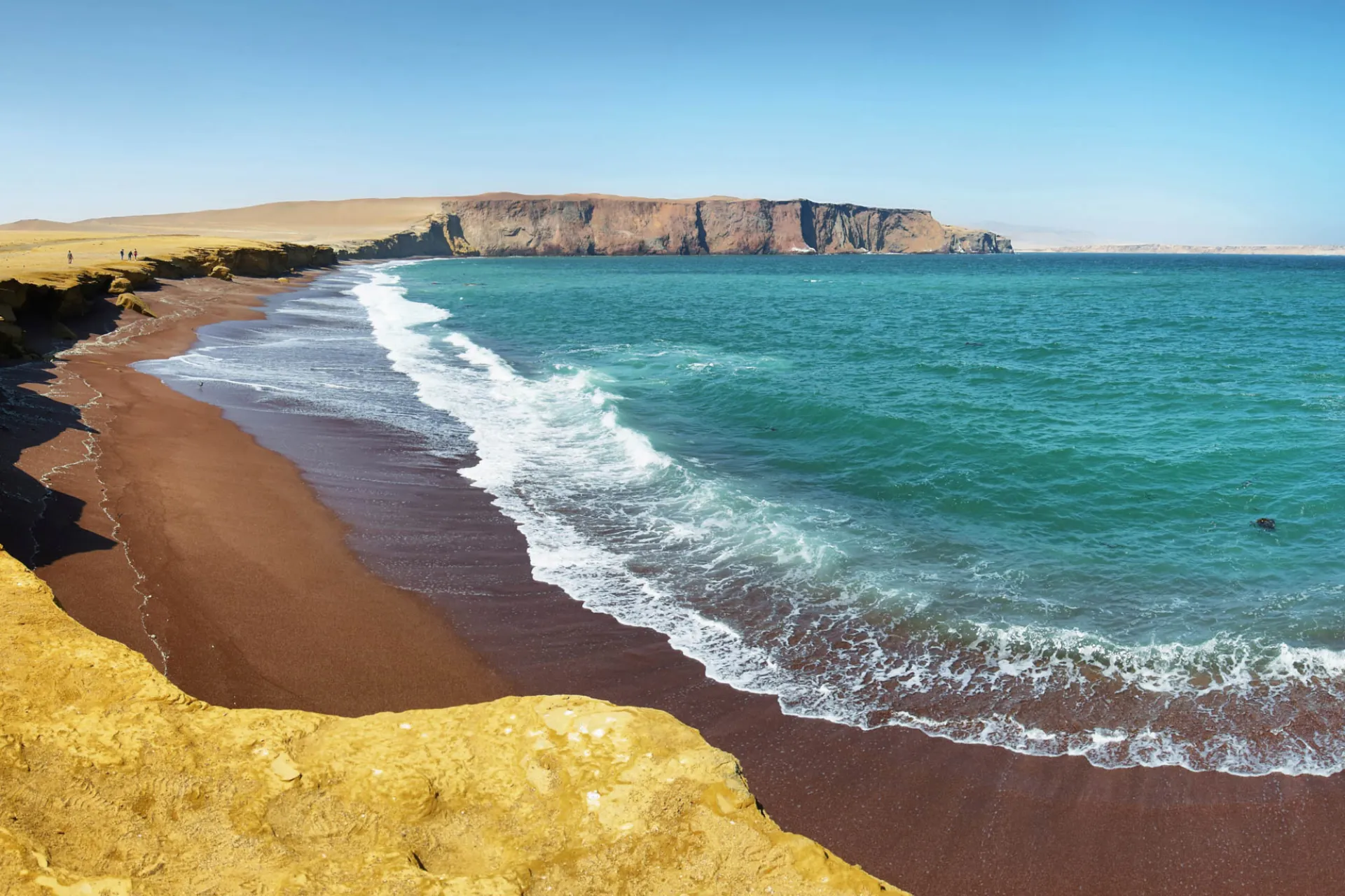 Czerwona plaża w rezerwacie narodowym Paracas Czerwona plaża w rezerwacie narodowym Paracas